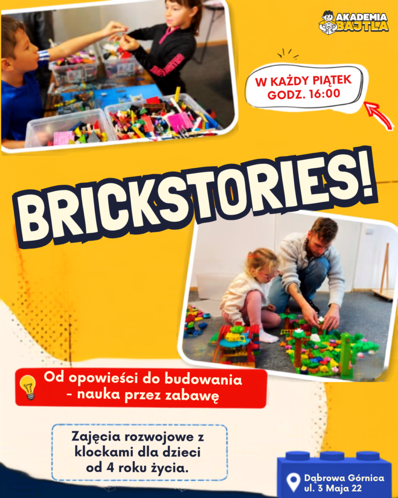 warsztaty brickstories, brickstories, zajecia z lego, lego, akademia bajtla, akademia bajtla dąbrowa górnicza, zajęcia dla dzieci dąbrowa górnicza, zajęcia dla dzieci,